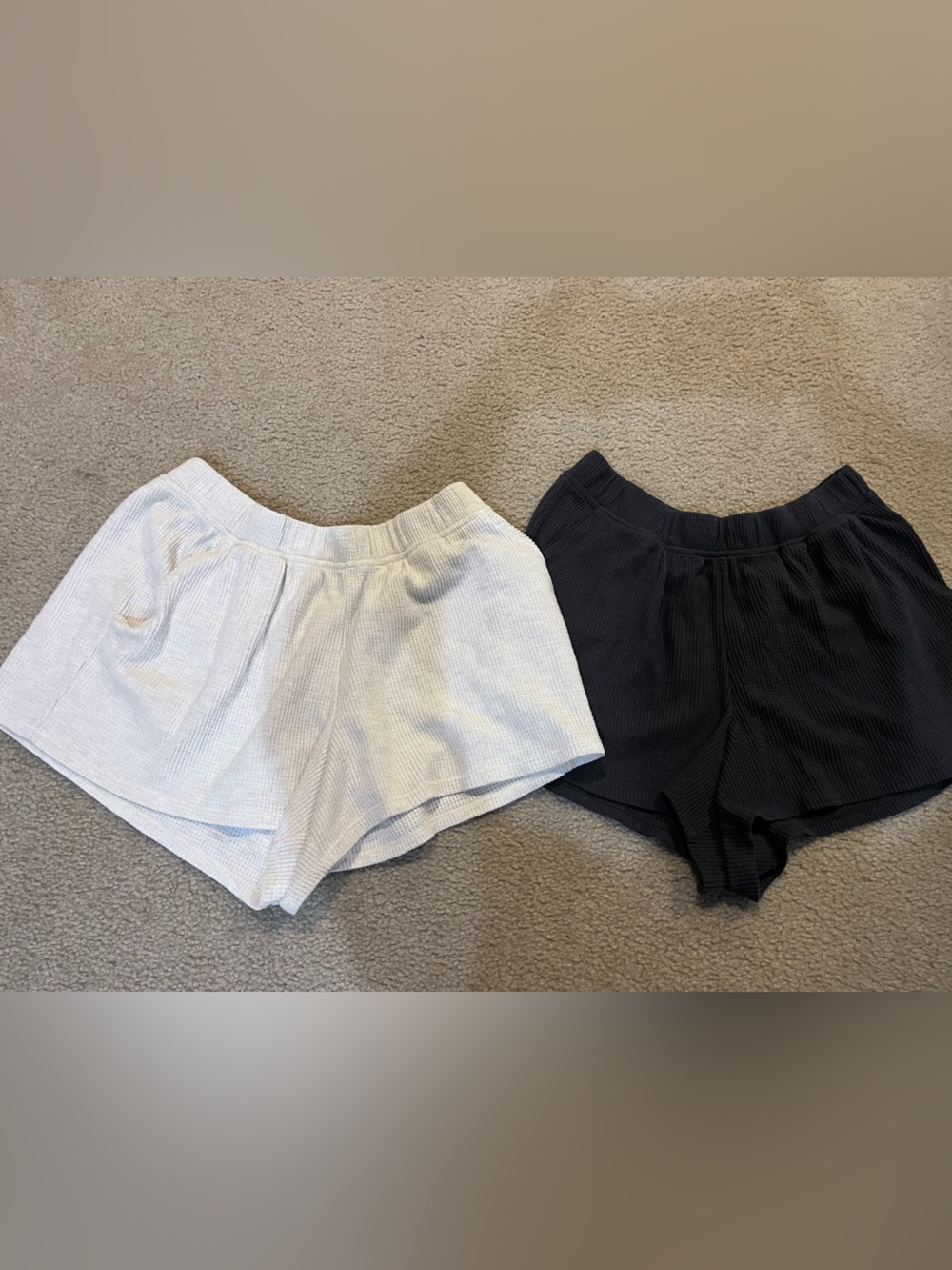 Large bundle Aerie Waffle Knit Lounge Shorts - Light Gray black comfy